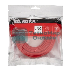 Леска для триммера MTX армированная алюминием круглая 3,0 мм х 15 м