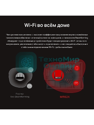 Маршрутизатор Mercusys MR62X AX1500 Wi-Fi 6 Router