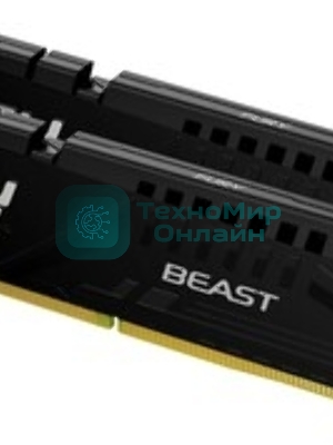 Оперативная память Kingston Fury Beast, DDR5, 64Gb (2x32 GB), 5600 MHz, CL36, радиатор, черный