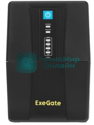 Источник бесперебойного питания ExeGate Power NB-800.LED.AVR.2SH (800VA/480W, LED, AVR, 2*Schuko, батарея 12V 9Ah, Black)