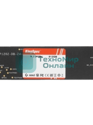 Накопитель SSD KingSpec NE-512, 512Gb, M.2 2280, PCIe 3.0 x4, NVMe, R/W 2400/1700