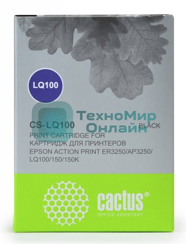 Картридж матричный Cactus CS-LQ100 черный (8 мм, 1.6 м, 2 000 000 знаков) для Epson LQ-100/ActionPrinter(AP)-3250