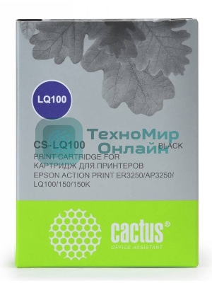 Картридж матричный Cactus CS-LQ100 черный (8 мм, 1.6 м, 2 000 000 знаков) для Epson LQ-100/ActionPrinter(AP)-3250