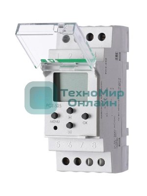 Реле времени PCZ-525 (1канал астрономическое 24-264В AC/DC 16А 1перекл. IP20 монтаж на DIN-рейке) F&F EA02.002.005