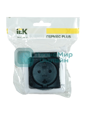 Розетка IEK ERMP12-K03-16-54-EC РСб20-3-ГПБд роз 1м с з/к о/у IP54 (цвет крышки:дымчатый) ГЕРМЕС PLUS