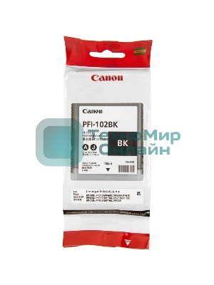 Картридж струйный Canon PFI-102Bk (0895B001) черный (130 мл.) для Canon iPF605, iPF610, iPF650, iPF655, iPF710, iPF750, iPF755, LP17, iPF510