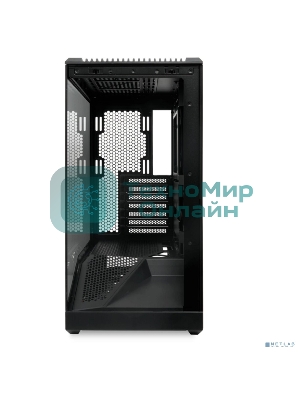 Компьютерный корпус без блока питания HSPD F711-TGbK, Panoramic Full Tower, Black, TG, 0.7 SPCC, no fans ATX, mATX, mITX 190/420/280мм 2x2.5
