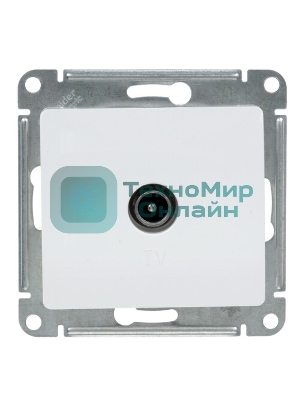 Механизм розетки TV 1-м СП Glossa проходной 4DB белый SchE GSL000192