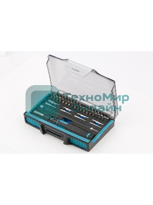 Отвертка Gross 11599 с набором бит и торцевых головок для точных работ гибкий привод. 48 штук crmo