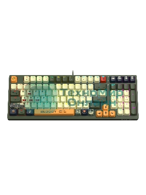 Клавиатура A4Tech Bloody S98 проводная, USB Type-A, белый/зеленый