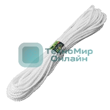 Шнур вязаный полипропиленовый Сибртех с сердечником, 7 мм, L20 м, 320 кгс, белый