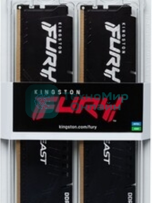 Оперативная память Kingston Fury Beast, DDR5, 64Gb (2x32 GB), 5600 MHz, CL36, радиатор, черный