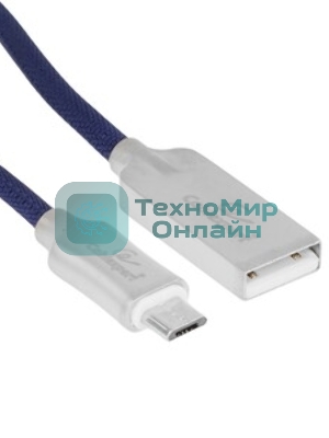 Кабель USB2.0 Cablexpert CC-P-mUSB02Bl-1M, AM/microB, серия Platinum, длина 1м, синий, блистер