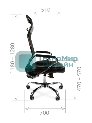 Кресло Chairman 700 черный, сетка, 120 кг, механизм качания