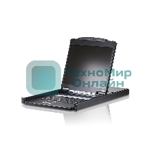 Переключатель/switch, KVM, 1 user консоль LCD/ЖК 19 =16 cpu/портов/port PS2/USB+VGA, с KVM-шнурами PS2 1х1.8м.;USB 1x1.8м., 1280x1024, 1U 19, исп.спец.шнуры, OSD, каскад 256, лат./рус.клав 16PLCD KVMP SWITCH 19INCH