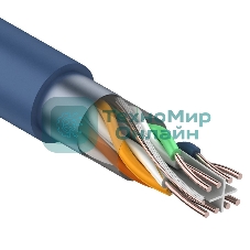 Кабель Rexant витая пара, F/UTP, категория 6, 4 x 2 x 0,57 мм, PVC, внутренний, синий, 305м