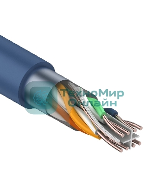 Кабель Rexant витая пара, F/UTP, категория 6, 4 x 2 x 0,57 мм, PVC, внутренний, синий, 305м