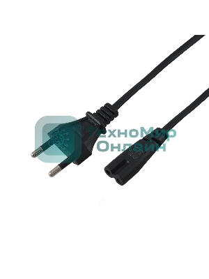 Шнур сетевой Rexant вилка - евроразъем С7, кабель 2x0,75 мм², длина 3 м. (PE пакет)