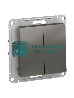 Механизм выключателя 2-кл. СП AtlasDesign 10А IP20 (сх. 5) 10AX сталь