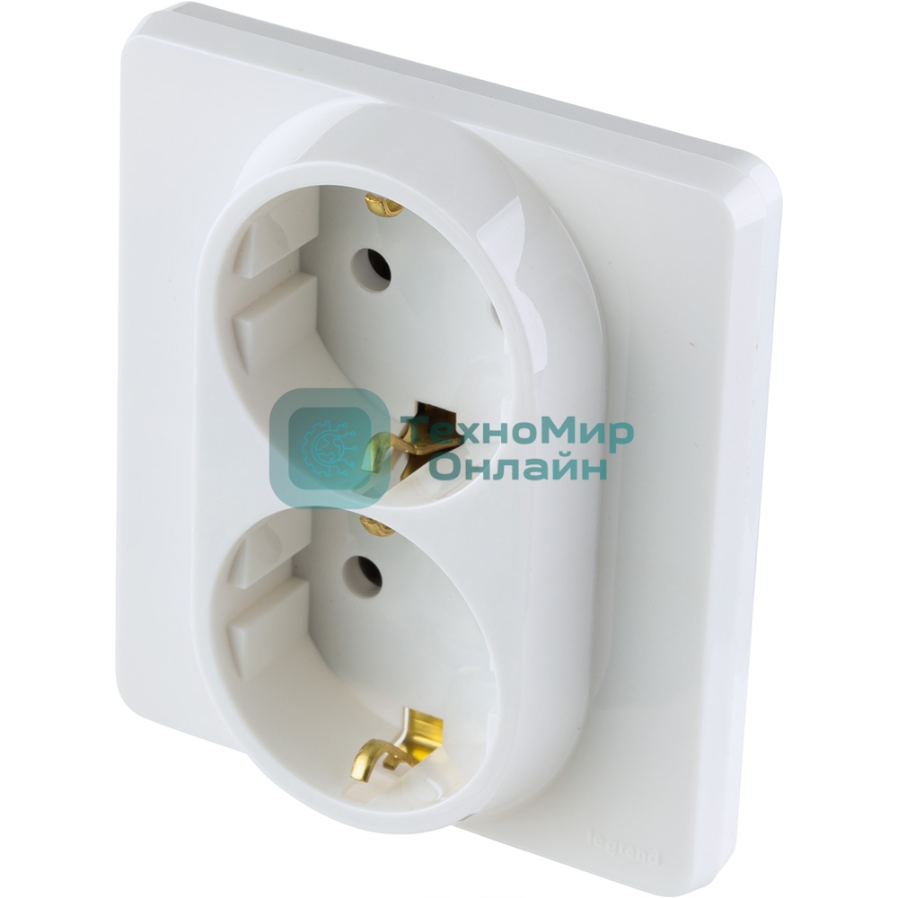 Розетка 2 x 2К+З немецкий стандарт 16А 250 В белый