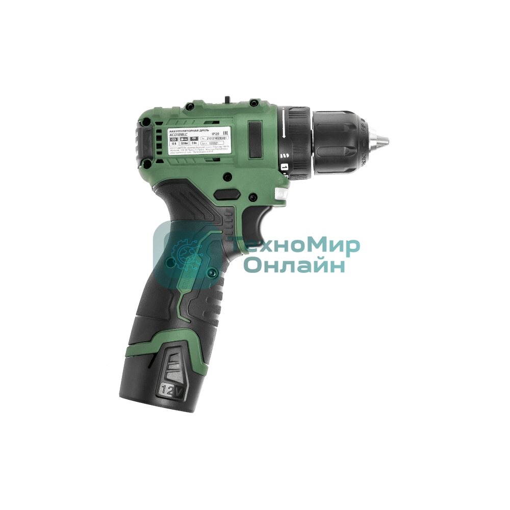 Дрель-шуруповерт Haммer ACD12BLC, 12 В, 2 Ач, 32 Нм, щеточный