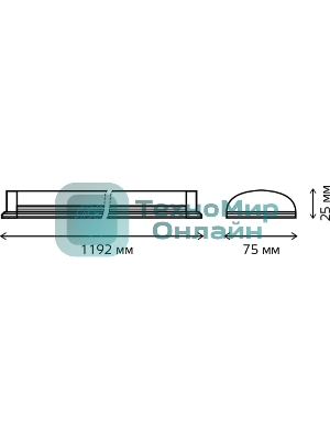 Светильник светодиодный Gauss ДПО-36w 4000K,3000Лм,1209х75х25, IP20