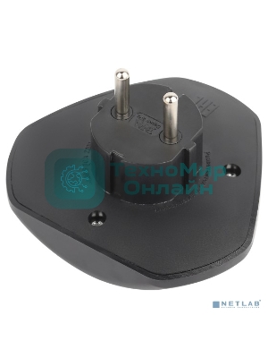 Разветвитель электрический ЭРА SPx-3-B на 3 розетки без заземл. 10А черный