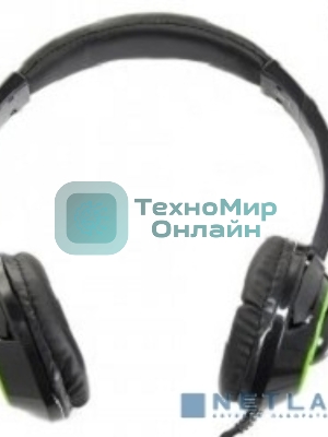 Гарнитура QUMO Dragon War Flex зелёный/чёрный, проводная, 3.5 мм