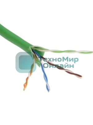 Кабель NEOMAX NM710021-100М-РТ U/UTP cat.5e 4x2x0.52, 24 AWG, медь, внутренний, PVCLS нг(А)-LSLTx, 100м, зеленый