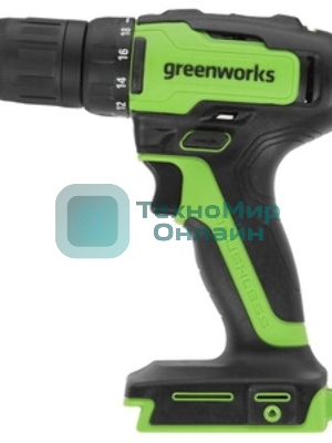 Дрель-шуруповерт аккумуляторная GREENWORKS GD24DD35, Аккумуляторная, без АКБ и ЗУ