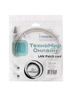 Патч-корд FTP Cablexpert cat.5e, 1м, литой, многожильный серый