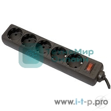 Сетевой фильтр Defender ES, 3.0 м, 5 розеток, черный