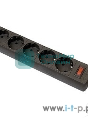 Сетевой фильтр Defender ES, 3.0 м, 5 розеток, черный