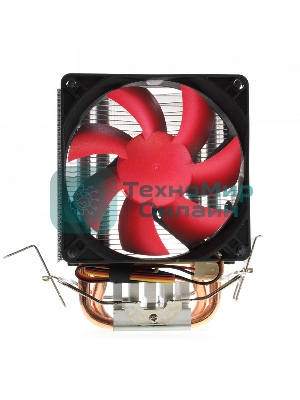 вентилятор CROWN Кулер для процессора CM-92 (Для Intel и AMD, TDP до 95 Ватт, 2шт. медных теплопроводных трубок, Гидродинамическии подшипник, Размер: 117*79*113 мм)