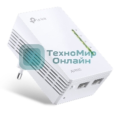 Сетевое оборудование TP-Link TL-WPA4220 300Mbps Wireless AV500 Powerline Extender, 500Mbps Powerline Datarate, 2 10/100Mbps Fast Ethernet ports, HomePlug AV, Plug and Play, WiFi Clone, Single Pack