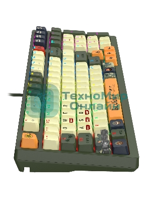 Клавиатура A4Tech Bloody S98 проводная, USB Type-A, белый/зеленый