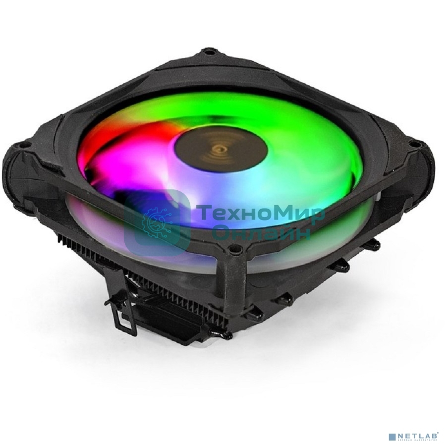 Кулер для процессора ExeGate Dark Magic EE400XL-PWM.RGb черный, 120 мм, алюминий, 2000 об/мин, 24 дБ, 4 pin, 125 Вт, 67 мм