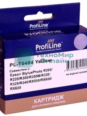 Картридж струйный ProfiLine PL-T0484 для принтеров Epson StylusPhoto R200/R220/R300/R300M/R320/R325/R340/RX500/RX600/RX620 Yellow водн