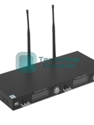 Радиосистема ITC T-521US UHF двухканальная радиосистема с двумя головными микрофонами, LCD дисплей, частотный диапазон 470-510 MHz.