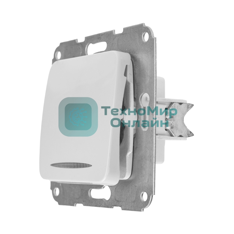 Выключатель Kranz DEA 1кл (инд) с/у 10А мех. белый (1/10/120)