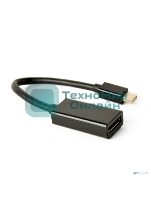 Переходник miniDisplayPort -> DisplayPort, Cablexpert A-mDPM-DPF4K-01, 4K, 20M/20F, длина 16см, черный, пакет