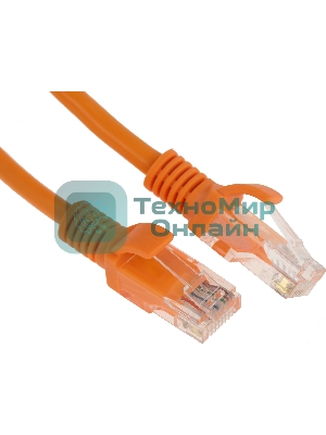 Патч-корд UTP Cablexpert PP12-0.5M/O cat.5e, 0.5м, литой, многожильный, оранжевый