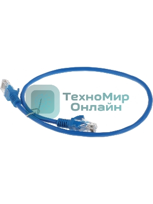 Патч-корд UTP Cablexpert cat.5e, 0.5м, литой, многожильный, синий