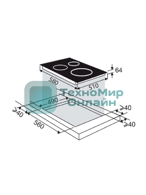 Индукционная варочная панель Brandt, 4 варочных зоны, 14 уровней мощности, индикация остаточного тепла, таймер, Ultraboost, черный