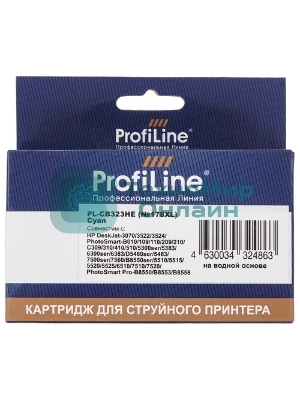 Картридж струйный ProfiLine PL-CB323HE №178XL для принтеров HP Photosmart C5380/C5383/C6380/C6383/D5460/D5463/Premium Fax/Pro B8553 Cyan водн