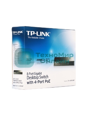 Коммутатор TP-LINK SMB TL-SG1008 8-port Gigabit Switch, 1U rack-mountable steel case