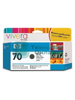 Картридж струйный HP №70 C9448A черный матовый для HP DJ Z2100/Z3100 (130мл)