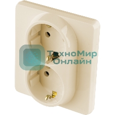 Розетка 2 x 2К+З немецкий стандарт 16А 250 В слоновая кость