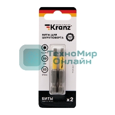 Бита для шуруповерта Kranz Torx T15х50 мм (2 шт./уп.)