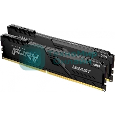 Оперативная память Kingston Fury Beast, DDR4, 16GB (2x8GB), 3600MHz, CL17, DIMM, с радиаторами, черный